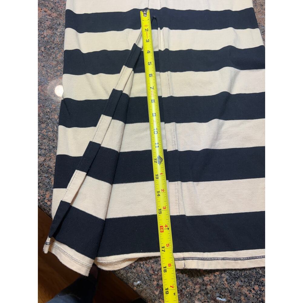 Free People Rugby Stripe Maxi Skirt Cream Black Cotton Blend Size S - Picture 10 of 15